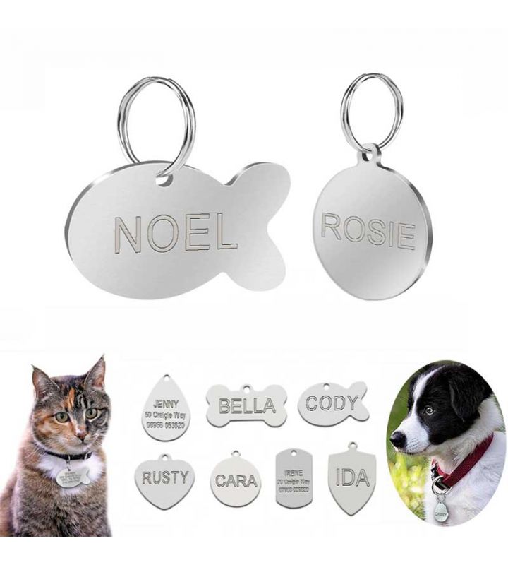 Stainless Steel Engraved Medal Cat Dog