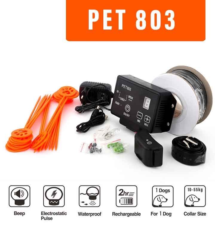 Dog petrainer fencing fence PET803. electric dog fence collar  confinement up to 2500 m² for 1 dog.